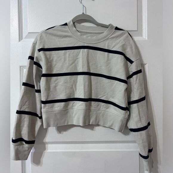 Lululemon Oversized Cropped Crew Striped - Picture 1 of 3